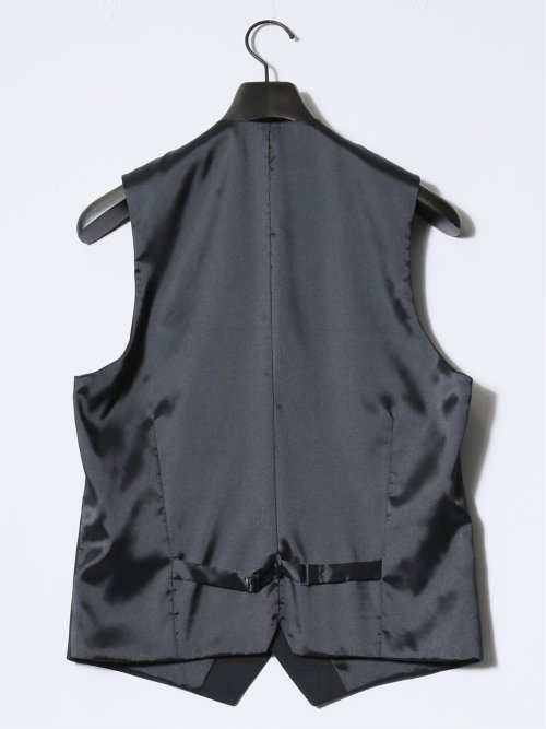 マルゾット/Marzotto ウール混 レギュラーフィット 2ボタン3ピーススーツ チェック黒