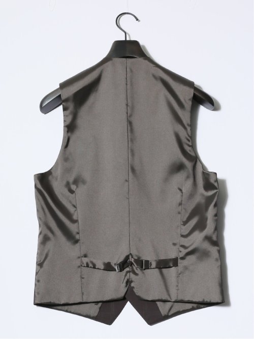 マルゾット/Marzotto ウール混 レギュラーフィット 2ボタン3ピーススーツ シャドーチェック茶