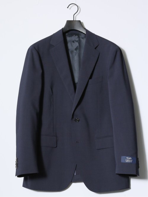 マルゾット/Marzotto ウール混 レギュラーフィット 2ボタン3ピーススーツ チェック紺