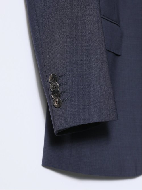 マルゾット/Marzotto ウール混 レギュラーフィット 2ボタン3ピーススーツ チェック紺