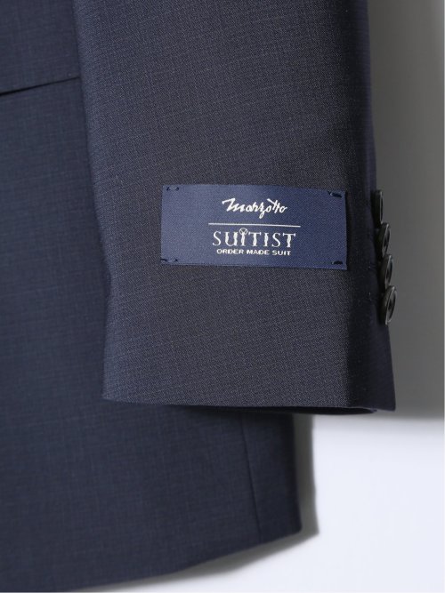 マルゾット/Marzotto ウール混 レギュラーフィット 2ボタン3ピーススーツ チェック紺