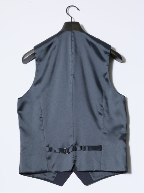 マルゾット/Marzotto ウール混 レギュラーフィット 2ボタン3ピーススーツ チェック紺