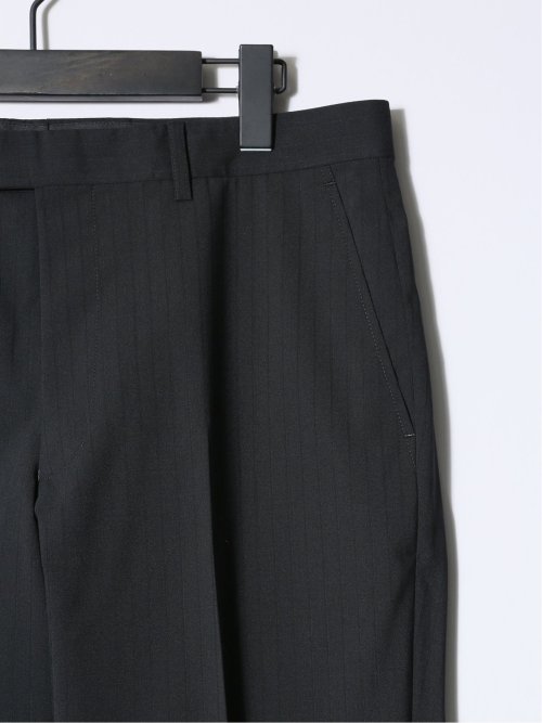 マルゾット/Marzotto ウール混 レギュラーフィット 2ボタン3ピーススーツ シャドーストライプ黒