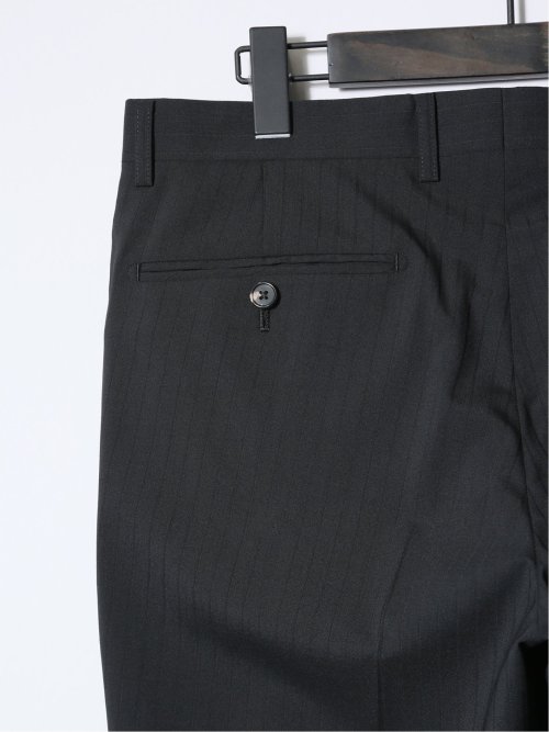 マルゾット/Marzotto ウール混 レギュラーフィット 2ボタン3ピーススーツ シャドーストライプ黒