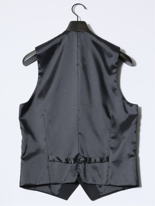 マルゾット/Marzotto ウール混 レギュラーフィット 2ボタン3ピーススーツ シャドーストライプ黒