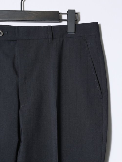 マルゾット/Marzotto ウール混 レギュラーフィット 2ボタン3ピーススーツ シャドーストライプ紺