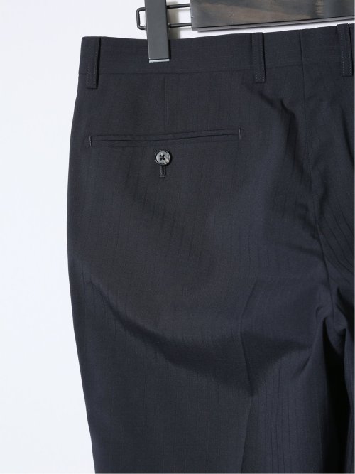 マルゾット/Marzotto ウール混 レギュラーフィット 2ボタン3ピーススーツ シャドーストライプ紺