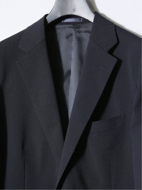 マルゾット/Marzotto ウール混 レギュラーフィット 2ボタン3ピーススーツ シャドーストライプ紺