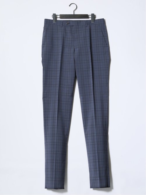 マルゾット/Marzotto ウール混 レギュラーフィット 2ボタン3ピーススーツ チェック青