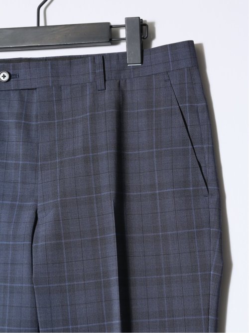 マルゾット/Marzotto ウール混 レギュラーフィット 2ボタン3ピーススーツ チェック青