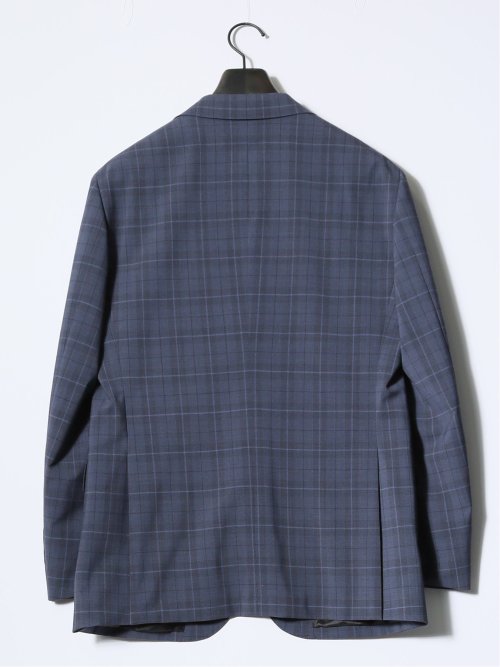 マルゾット/Marzotto ウール混 レギュラーフィット 2ボタン3ピーススーツ チェック青