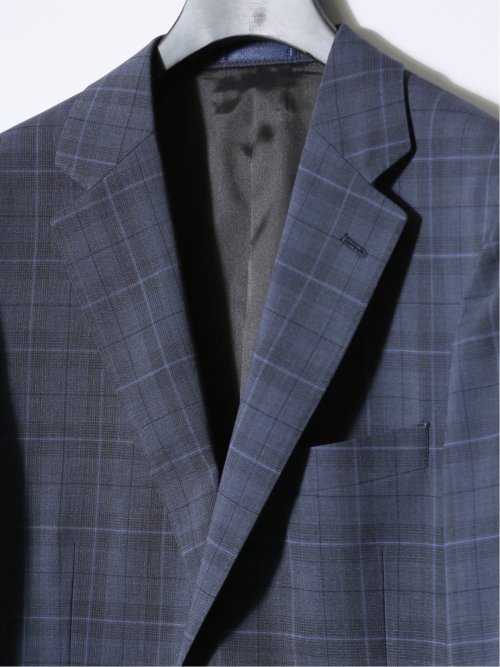 マルゾット/Marzotto ウール混 レギュラーフィット 2ボタン3ピーススーツ チェック青