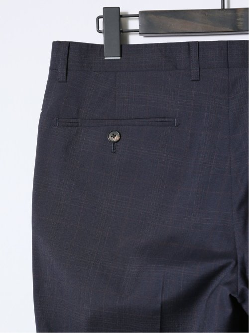 マルゾット/Marzotto ウール レギュラーフィット 2ボタン3ピーススーツ チェック紺