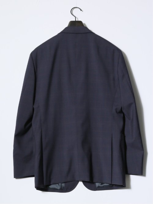 マルゾット/Marzotto ウール レギュラーフィット 2ボタン3ピーススーツ チェック紺