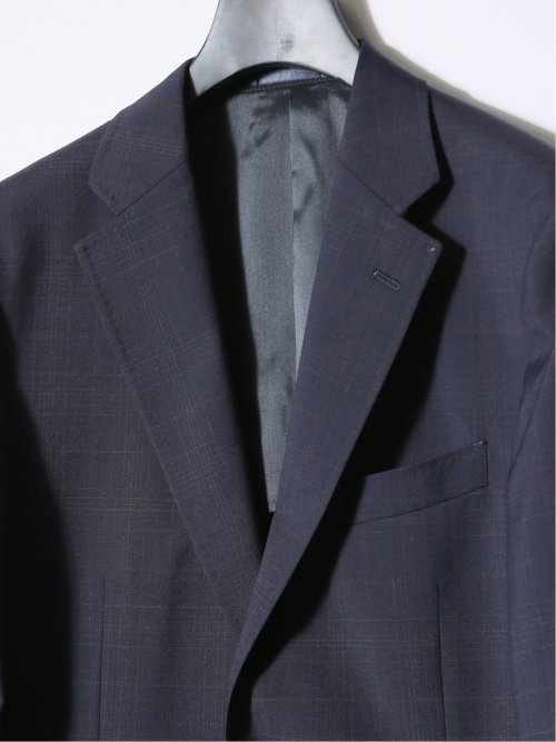 マルゾット/Marzotto ウール レギュラーフィット 2ボタン3ピーススーツ チェック紺