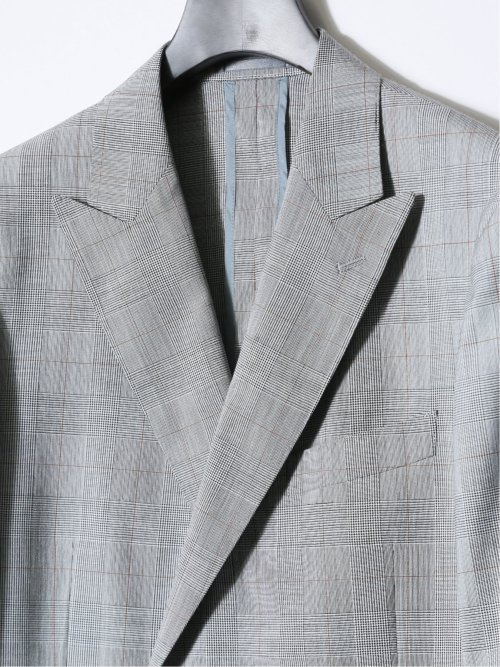マルゾット/Marzotto ウール レギュラーフィット 2ボタン2ピーススーツ チェックグレー