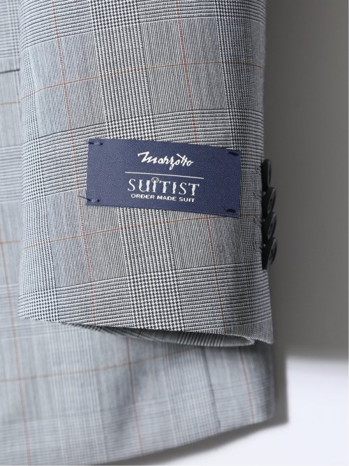 マルゾット/Marzotto ウール レギュラーフィット 2ボタン2ピーススーツ チェックグレー