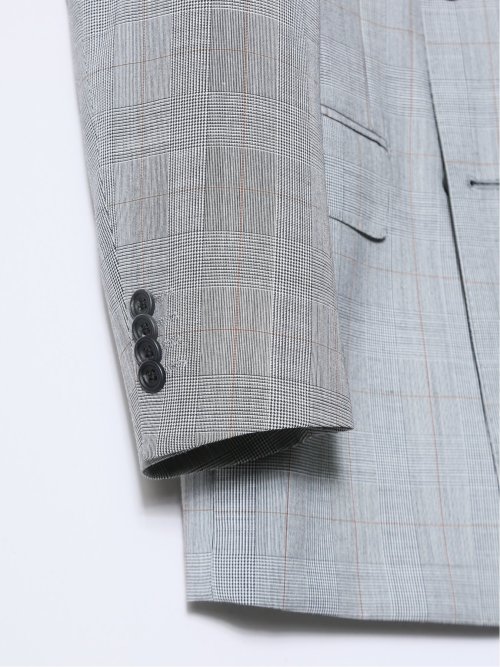 マルゾット/Marzotto ウール レギュラーフィット 2ボタン2ピーススーツ チェックグレー