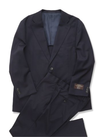 【大きいサイズ】グランバック/GRAND-BACK ウール100% 2ボタン2ピーススーツ 紺