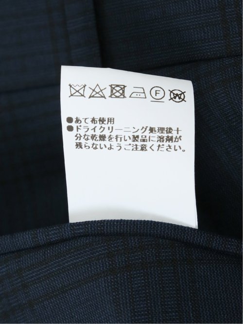 【大きいサイズ】グランバック/GRAND-BACK ウール混 2ボタン2ピーススーツ シャドーチェック紺