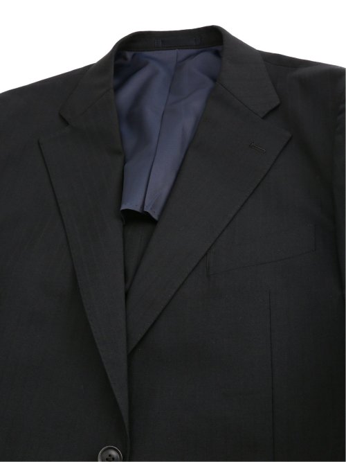 【大きいサイズ】グランバック/GRAND-BACK ウール混 2ボタン2ピーススーツ 黒