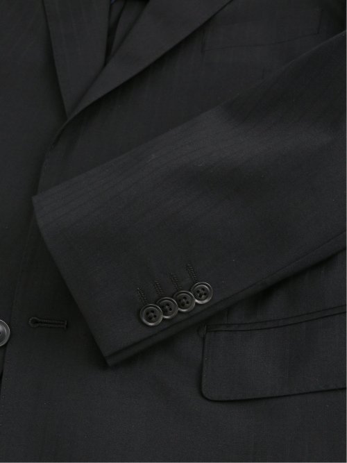 【大きいサイズ】グランバック/GRAND-BACK ウール混 2ボタン2ピーススーツ 黒