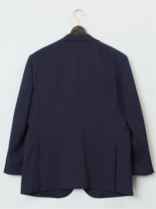 【大きいサイズ】グランバック/GRAND-BACK 2ボタン2ピーススーツ ミニチェック紺