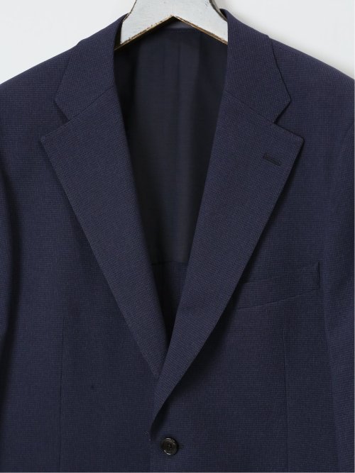 【大きいサイズ】グランバック/GRAND-BACK 2ボタン2ピーススーツ ミニチェック紺