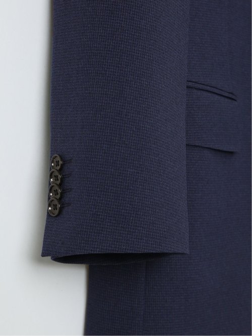 【大きいサイズ】グランバック/GRAND-BACK 2ボタン2ピーススーツ ミニチェック紺