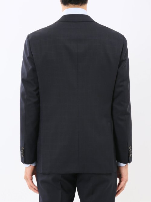 マルゾット ウール混 レギュラーフィット 2ボタン2ピーススーツ チェック紺(セットアップ可能)