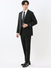 マルゾット ウール混 レギュラーフィット 2ボタン2ピーススーツ シャドーチェック黒(セットアップ可能)