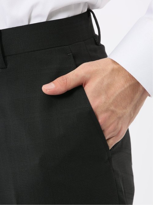 マルゾット ウール混 レギュラーフィット 2ボタン2ピーススーツ シャドーチェック黒(セットアップ可能)