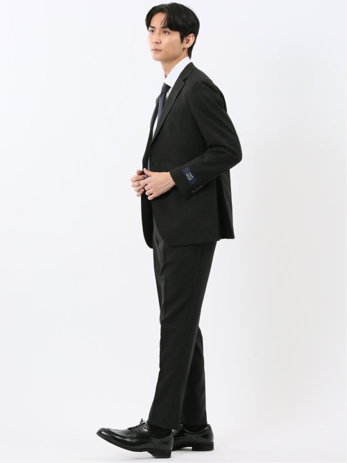 マルゾット ウール混 レギュラーフィット 2ボタン2ピーススーツ シャドーチェック黒(セットアップ可能)