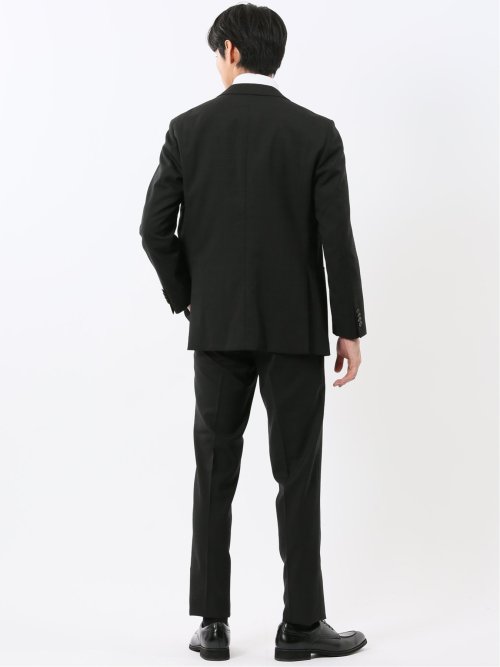 マルゾット ウール混 レギュラーフィット 2ボタン2ピーススーツ シャドーチェック黒(セットアップ可能)