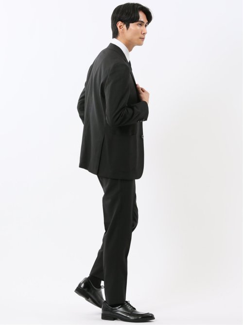 マルゾット ウール混 レギュラーフィット 2ボタン2ピーススーツ シャドーチェック黒(セットアップ可能)