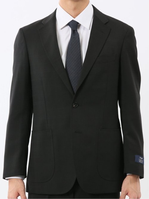 マルゾット ウール混 レギュラーフィット 2ボタン2ピーススーツ シャドーチェック黒(セットアップ可能)