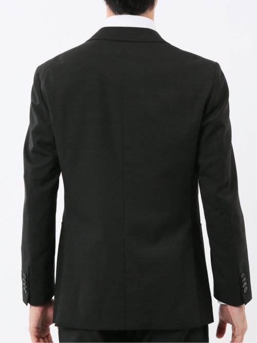 マルゾット ウール混 レギュラーフィット 2ボタン2ピーススーツ シャドーチェック黒(セットアップ可能)