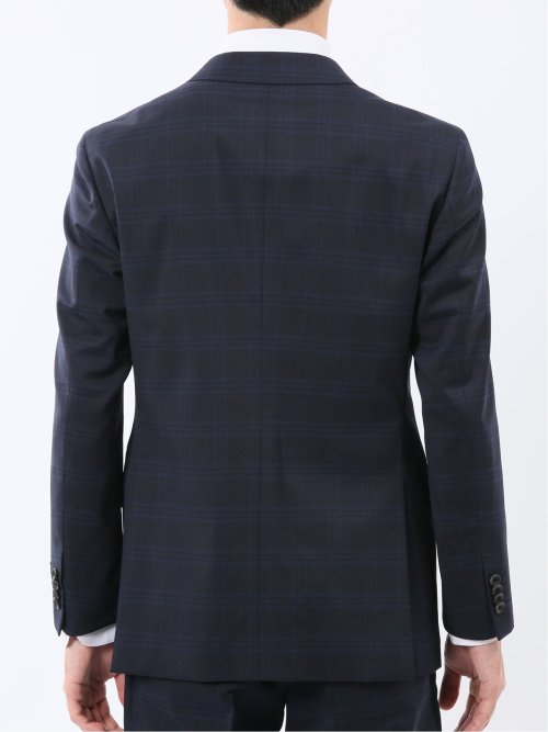 マルゾット ウール混 レギュラーフィット 2ボタン2ピーススーツ チェック紺