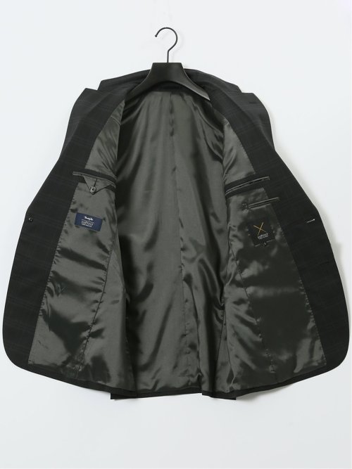 マルゾット ウール混 レギュラーフィット 2ボタン2ピーススーツ チェックグレー(セットアップ可能)