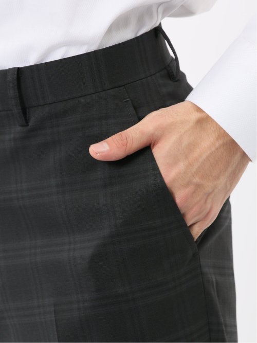 マルゾット ウール混 レギュラーフィット 2ボタン2ピーススーツ チェックグレー(セットアップ可能)