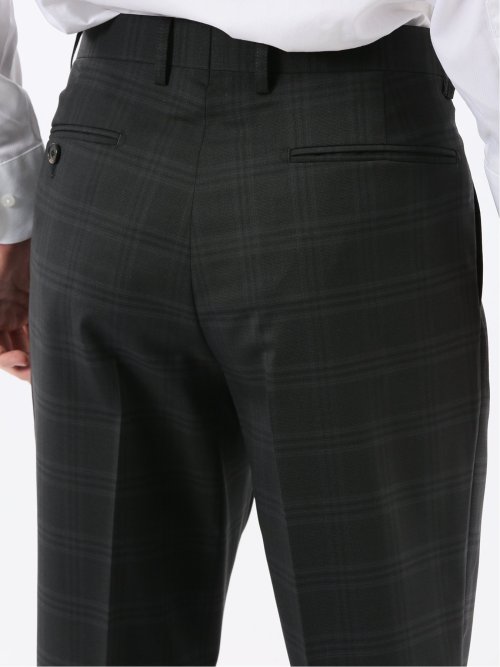 マルゾット ウール混 レギュラーフィット 2ボタン2ピーススーツ チェックグレー(セットアップ可能)