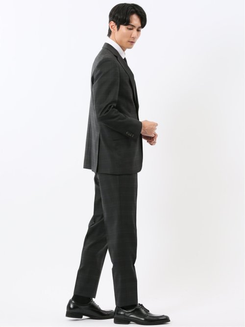 マルゾット ウール混 レギュラーフィット 2ボタン2ピーススーツ チェックグレー(セットアップ可能)