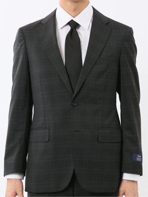 マルゾット ウール混 レギュラーフィット 2ボタン2ピーススーツ チェックグレー(セットアップ可能)