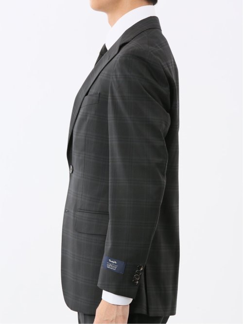 マルゾット ウール混 レギュラーフィット 2ボタン2ピーススーツ チェックグレー(セットアップ可能)