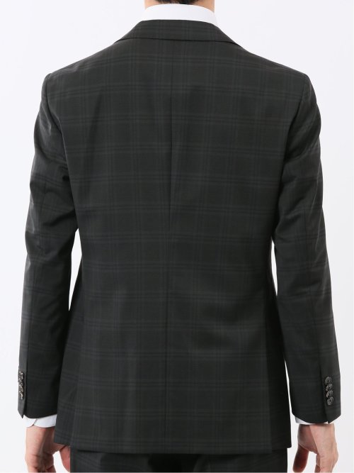 マルゾット ウール混 レギュラーフィット 2ボタン2ピーススーツ チェックグレー(セットアップ可能)