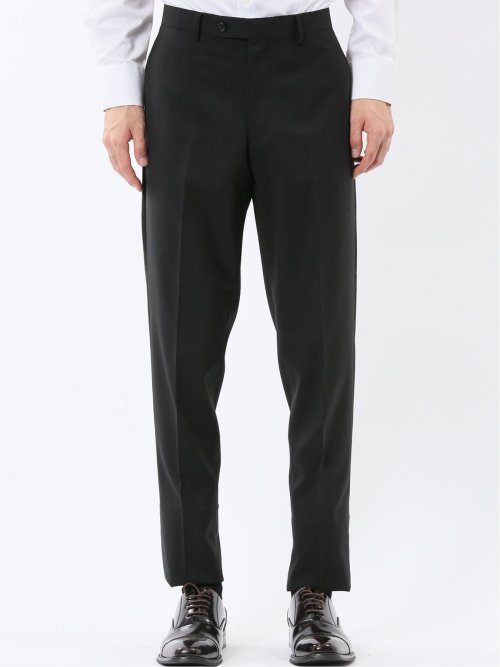 マルゾット ウール混 レギュラーフィット 2ボタン2ピーススーツ シャドーストライプ黒(セットアップ可能)