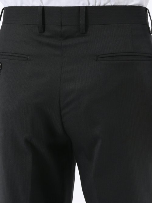 マルゾット ウール混 レギュラーフィット 2ボタン2ピーススーツ シャドーストライプ黒(セットアップ可能)