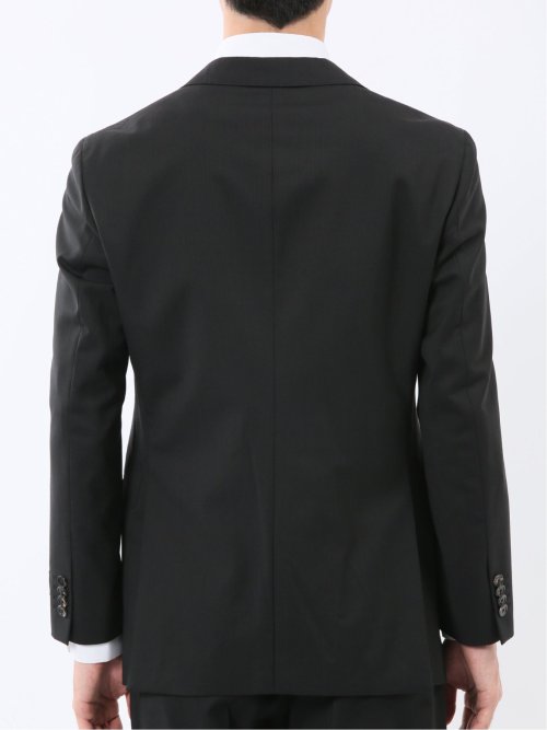 マルゾット ウール混 レギュラーフィット 2ボタン2ピーススーツ シャドーストライプ黒(セットアップ可能)