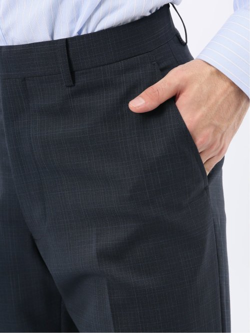 マルゾット ウール混 レギュラーフィット 2ボタン2ピーススーツ 組織紺(セットアップ可能)