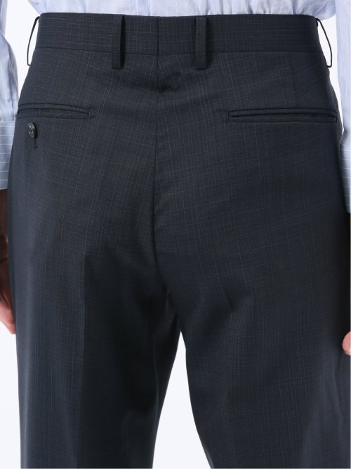 マルゾット ウール混 レギュラーフィット 2ボタン2ピーススーツ 組織紺(セットアップ可能)